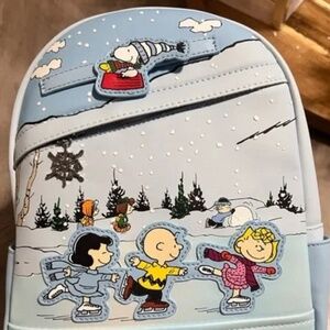 Loungefly Peanuts Charlie Brown and Friends Ice Skating Mini Backpack, NWT